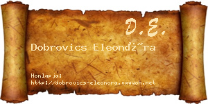 Dobrovics Eleonóra névjegykártya